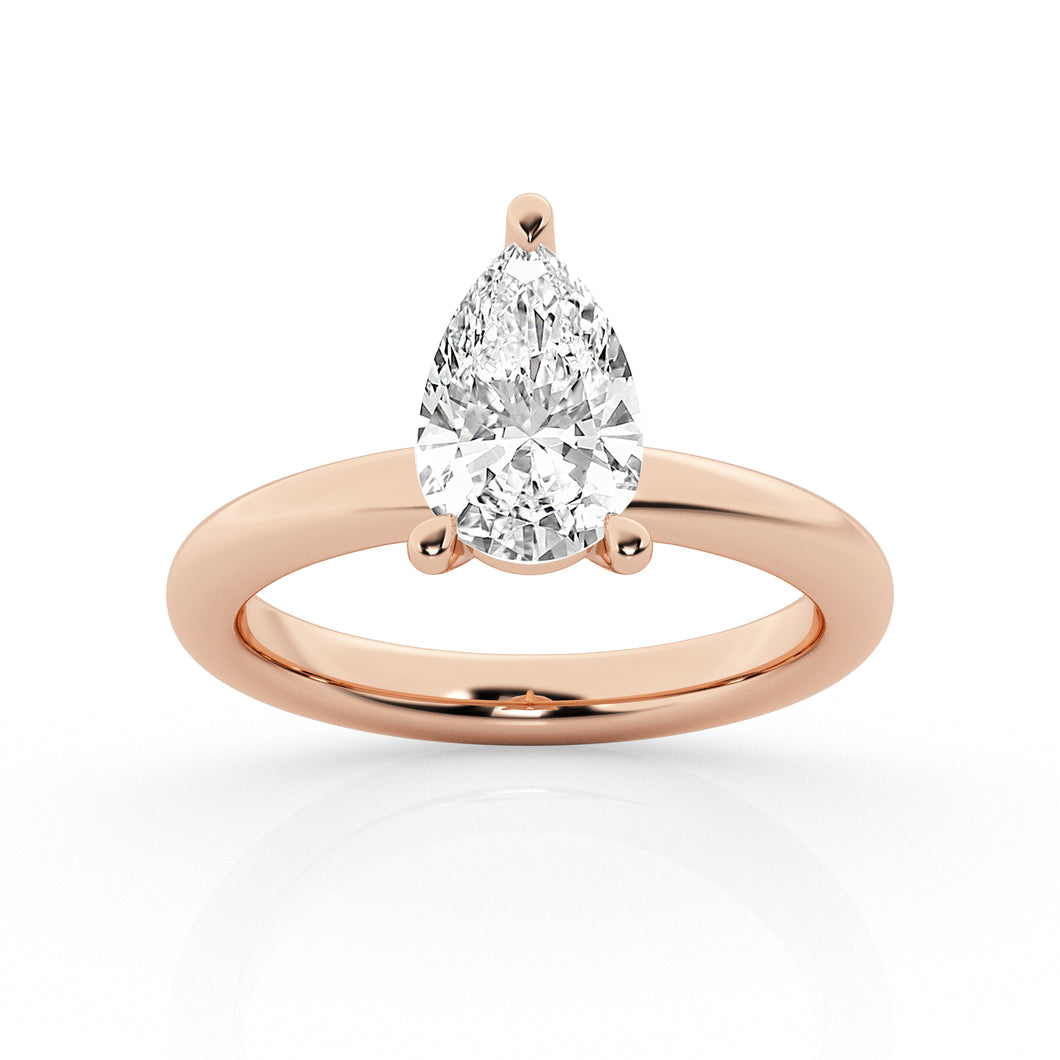2.00 ct. Pear Lab-Created Diamond Ring in 14K Rose Gold