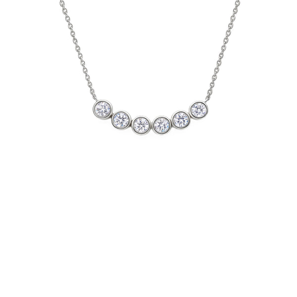 6-Stone Bezel Diamond Necklace