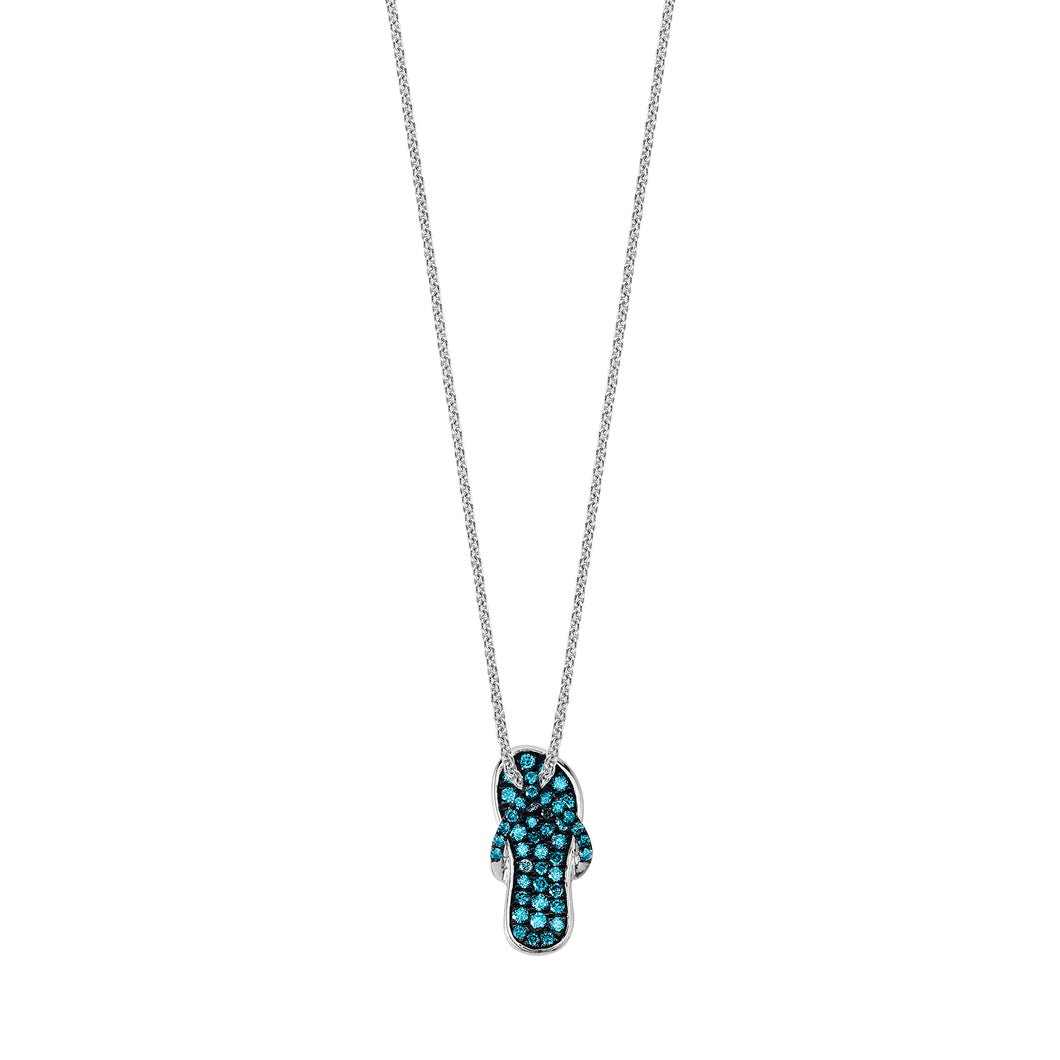 Island Vibes Blue Flip Flop Pendant - 0.32 ctw. Blue Lab-Created Diamonds Sterling Silver