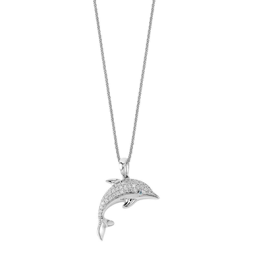 Island Vibes Dolphin Pendant - 0.33 ctw. Lab-Created Diamonds Sterling Silver
