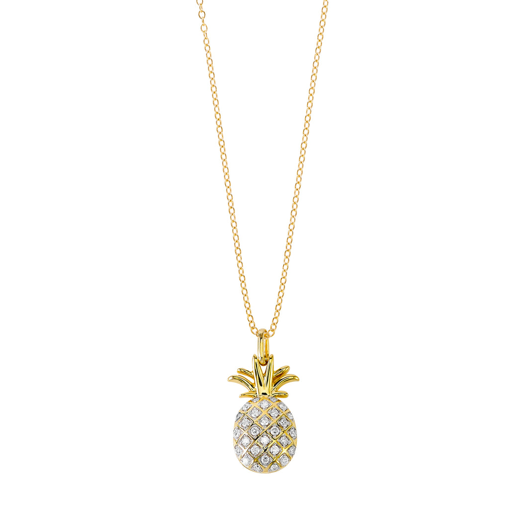 Island Vibes Pineapple Pendant - 0.30 ctw. Lab-Created Diamonds 14K Yellow Gold