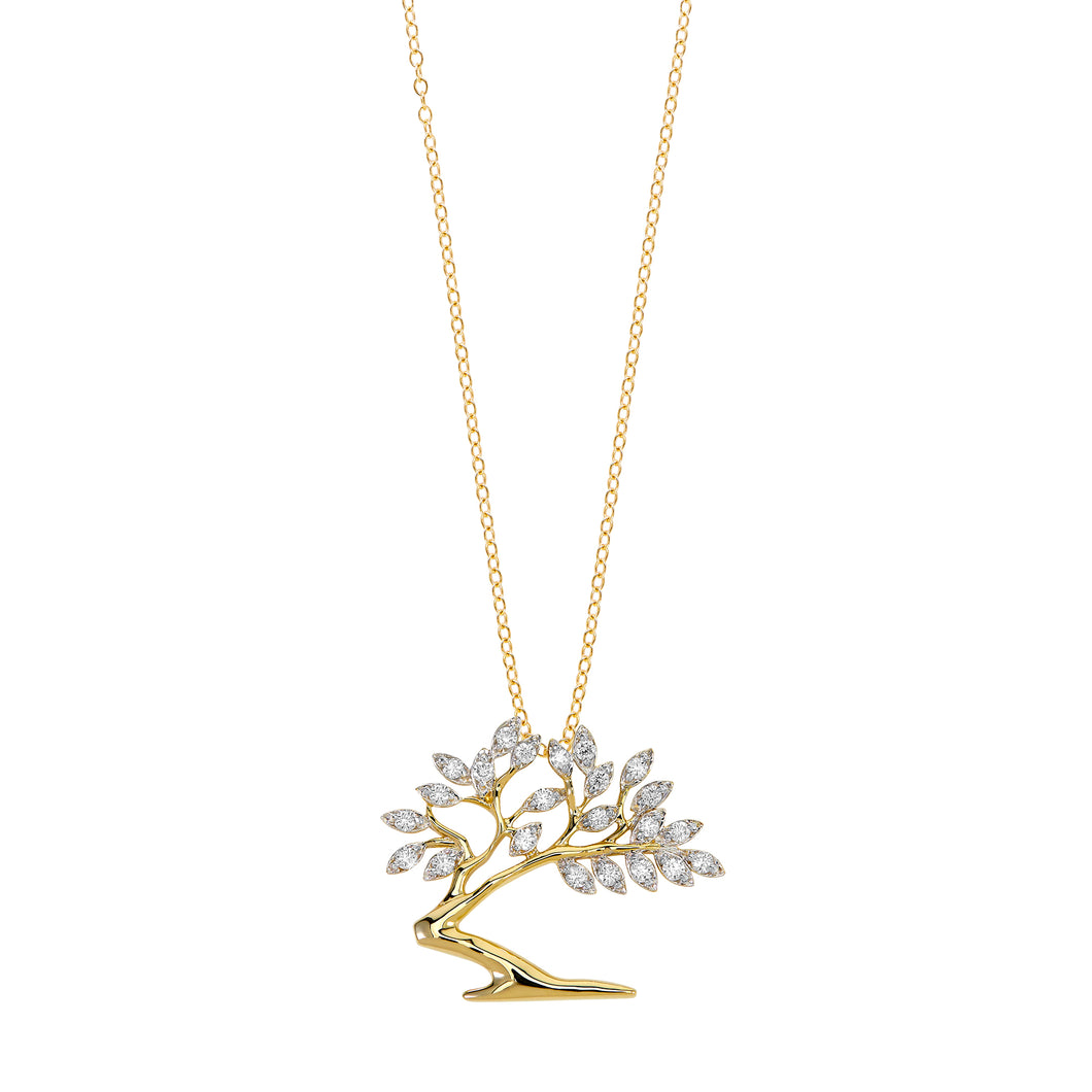 Island Vibes Aruba Divi Tree Pendant - 0.30 ctw. Lab-Created Diamonds 14K Yellow Gold