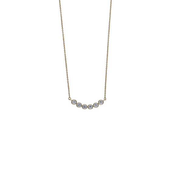6-Stone Bezel Necklace