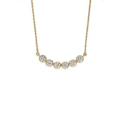 6-Stone Bezel Necklace - 0.6ctw