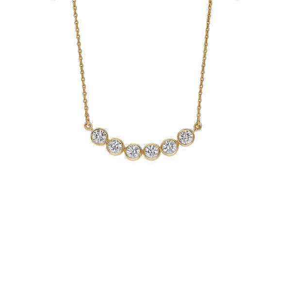 6-Stone Bezel Necklace