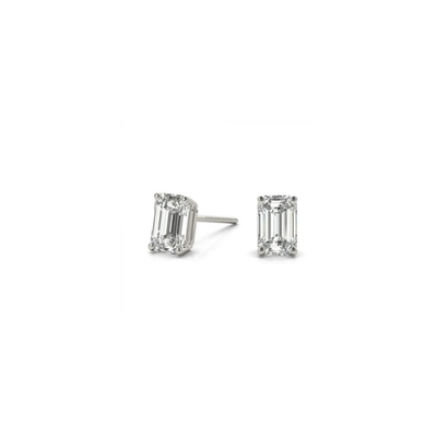 Emerald Diamond Stud Earrings - 2ctw