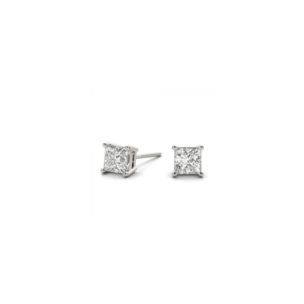 1.50 ctw. Princess Cut Stud Earrings