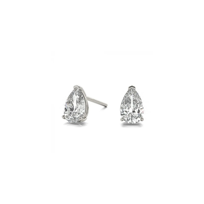 Pear Diamond Stud Earrings - 3ctw
