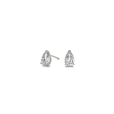 Pear Diamond Stud Earrings - 1ctw