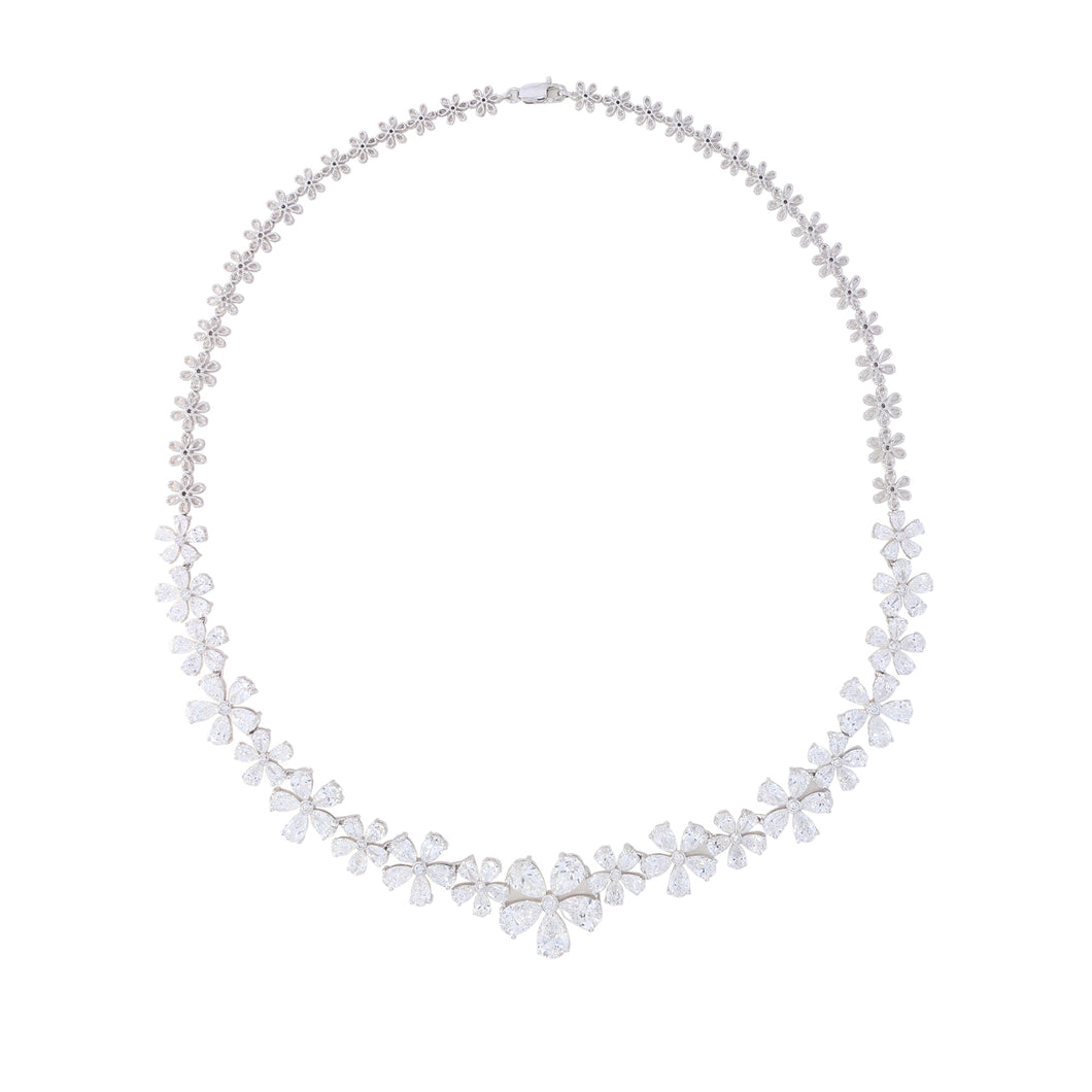 25.80 ctw. Lab-Created Diamond Necklace in 14K White Gold