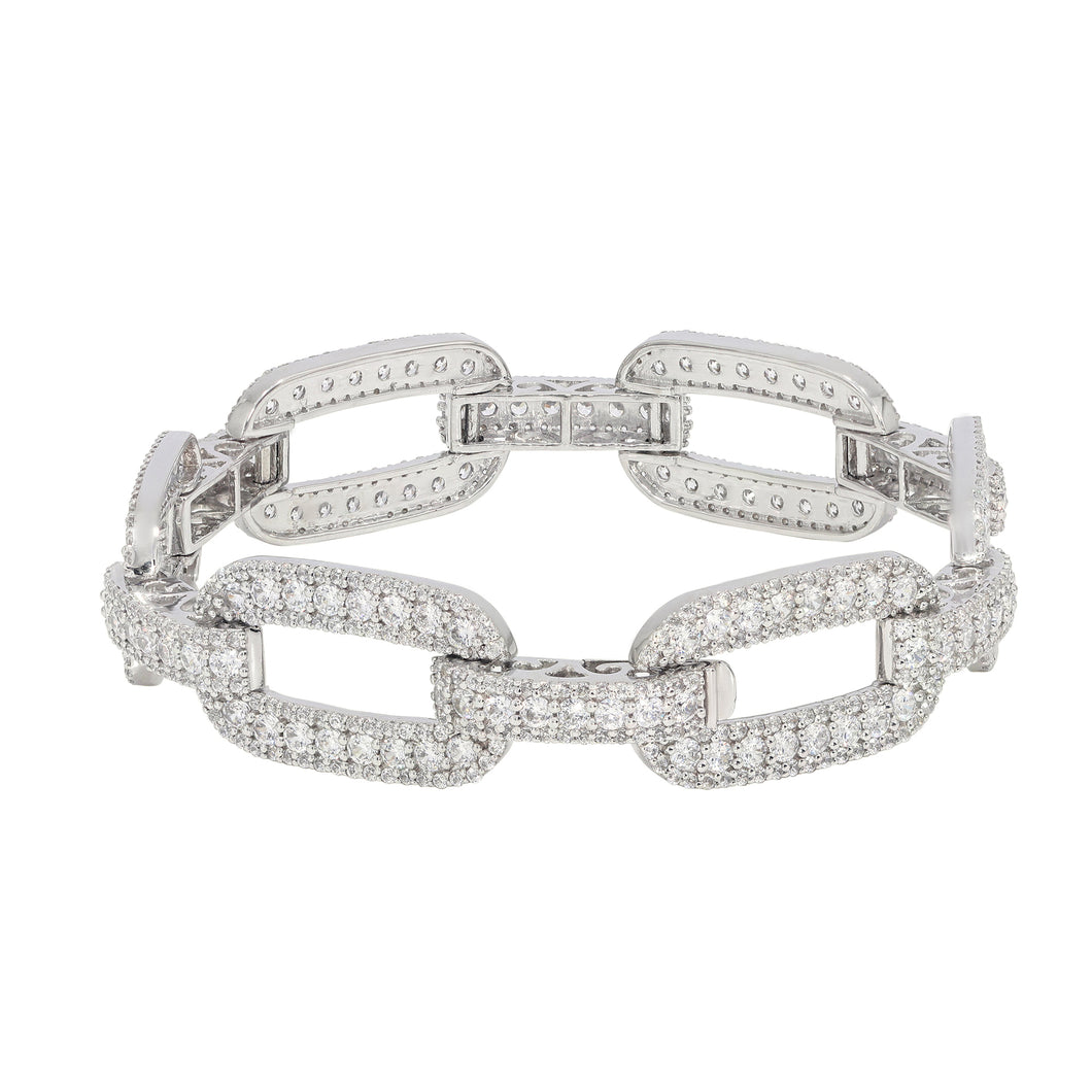 7.46 ctw. Lab-Created Diamond Link Bracelet in 14K White Gold
