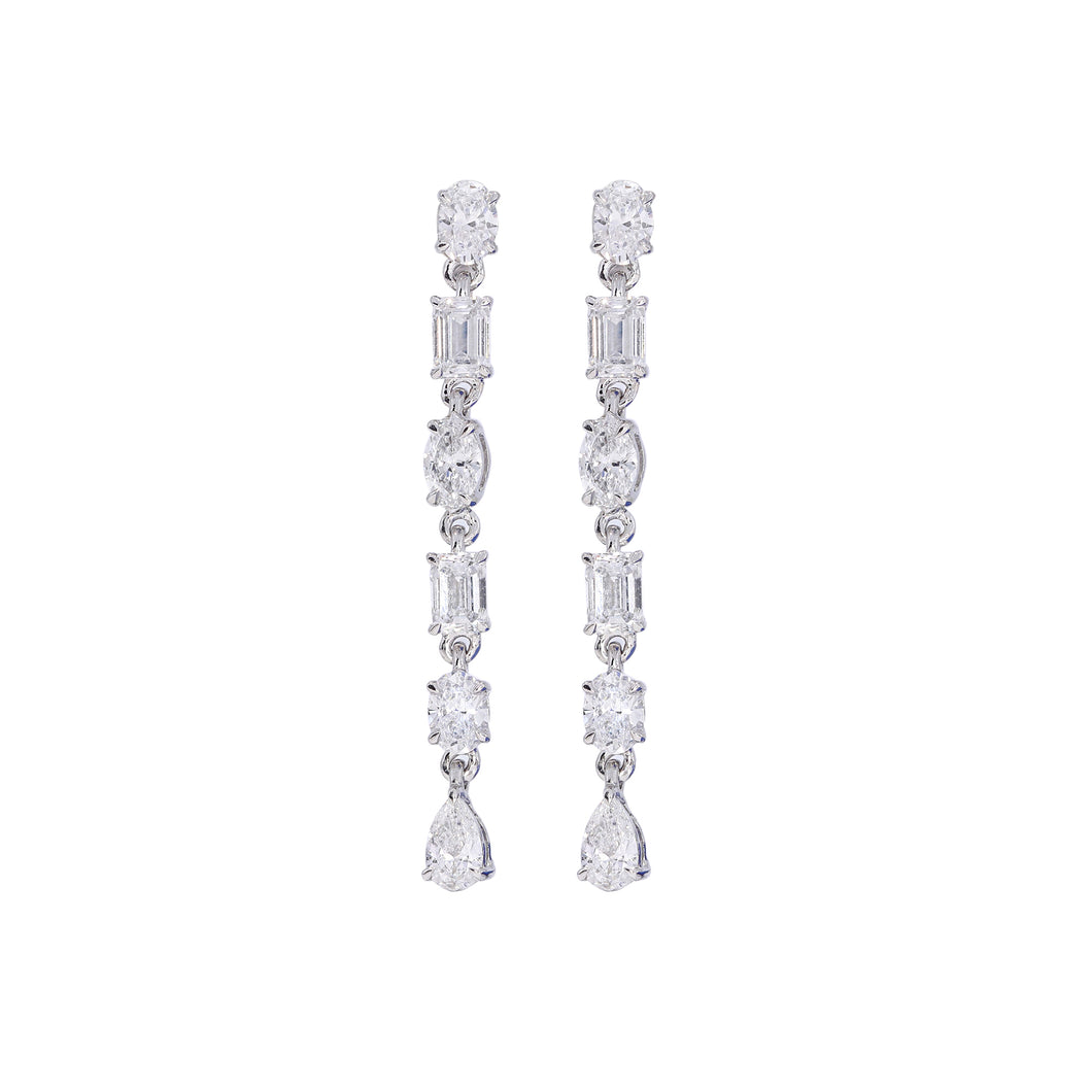 2.12 ctw. Lab-Created Multi Shape Diamond Earrings in 14K White Gold