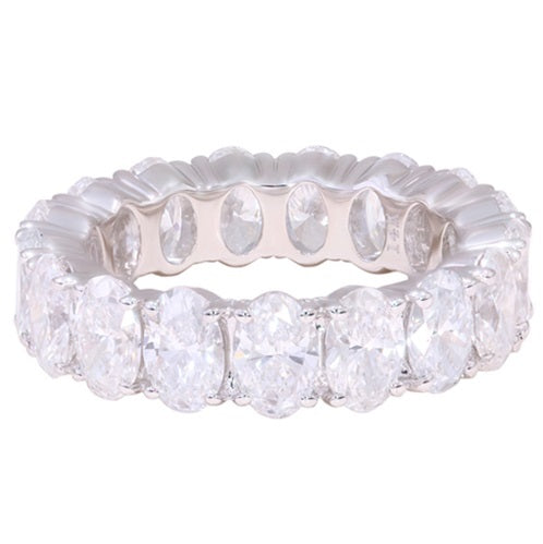 6.50 ctw. Oval Shaped Lab-Created Diamond Eternity in 14K White Gold