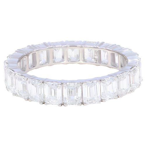 4.50 ctw. Emerald Cut Lab-Created Diamond Eternity Band in 14K White Gold