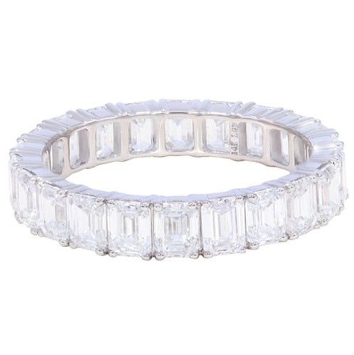 4.50 ctw. Emerald Cut Lab-Created Diamond Eternity Band in 14K White Gold