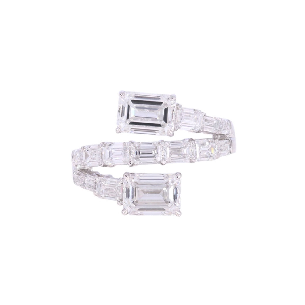5.00 ctw. Lab-Created Diamond Emerald Cut Ring in 14K White Gold