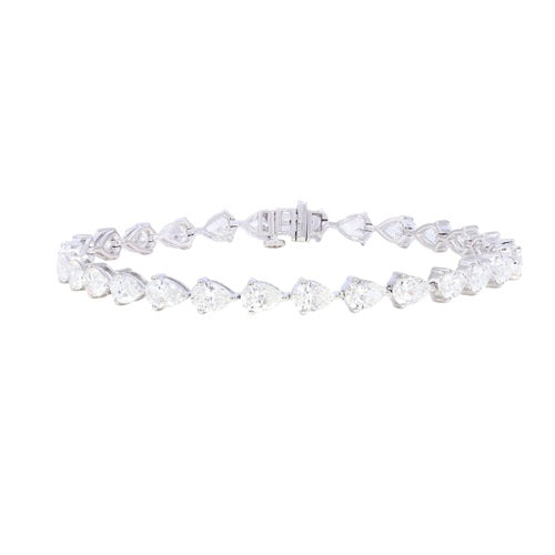 10.00 ctw. Lab-Created Diamond Pear Tennis Bracelet in 14K White Gold