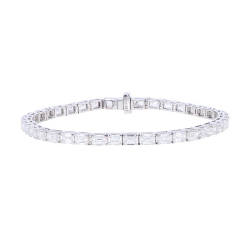 10.00 ctw. Lab-Created Diamond Emerald Cut Tennis Bracelet in 14K White Gold