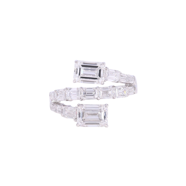 Emerald Cut Bypass Ring