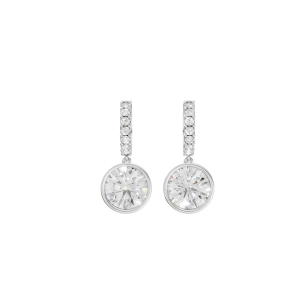 Diamond Bezel Drop Earrings