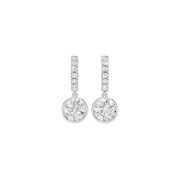 Diamond Bezel Drop Earrings