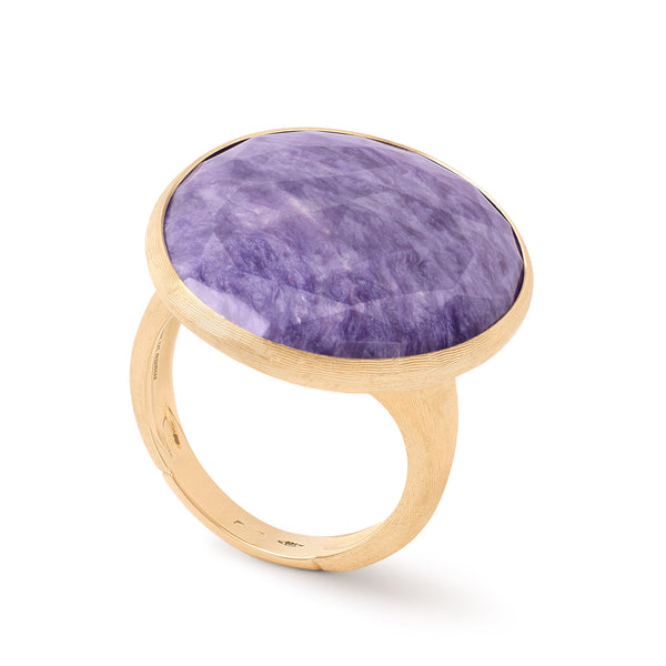 18K Yellow Gold Cocktail Ring With Charoite