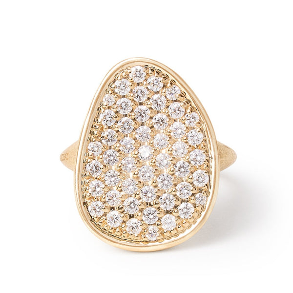 18K Yellow Gold Diamond Pave Cocktail Ring