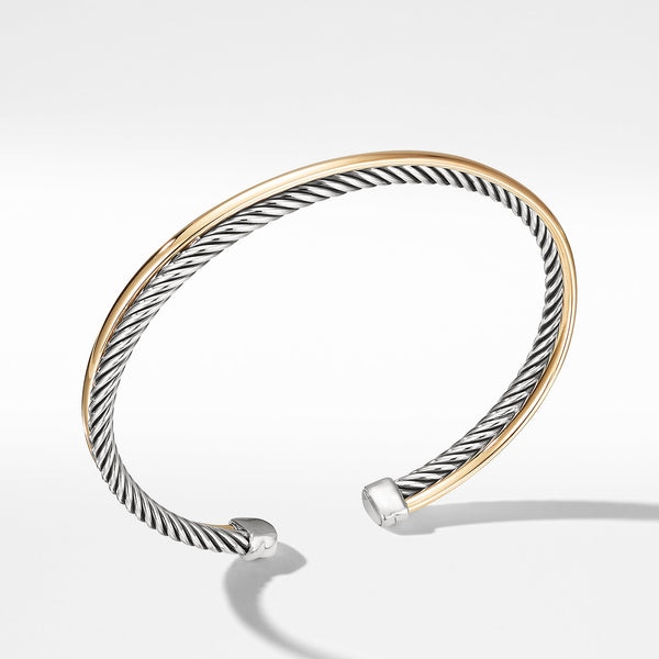 Crossover Bracelet in Sterling Silver with 18K Yellow Gold
