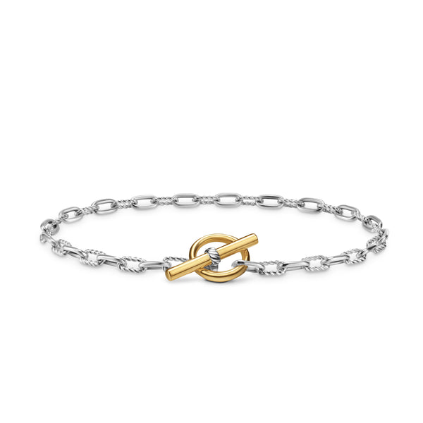 DY Madison® Toggle Chain Bracelet in Sterling Silver with 18K Yellow Gold, 3mm