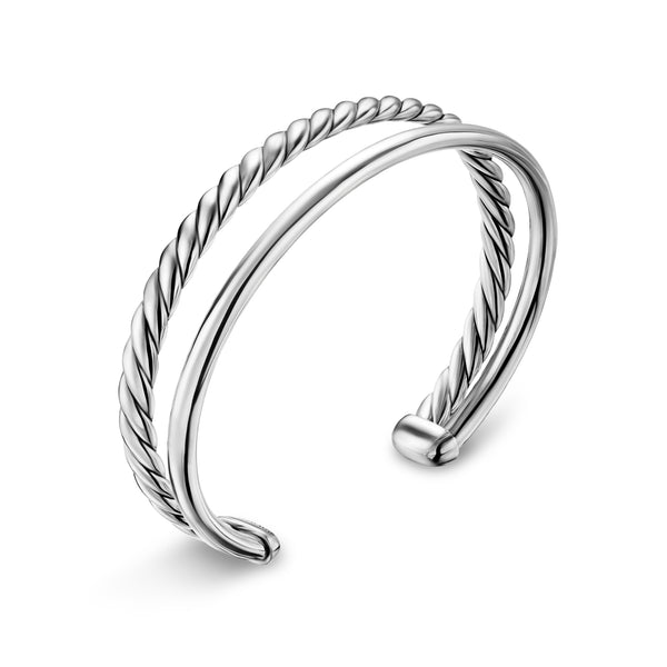 DY Mercer® Two Row Cuff Bracelet in Sterling Silver, 8mm