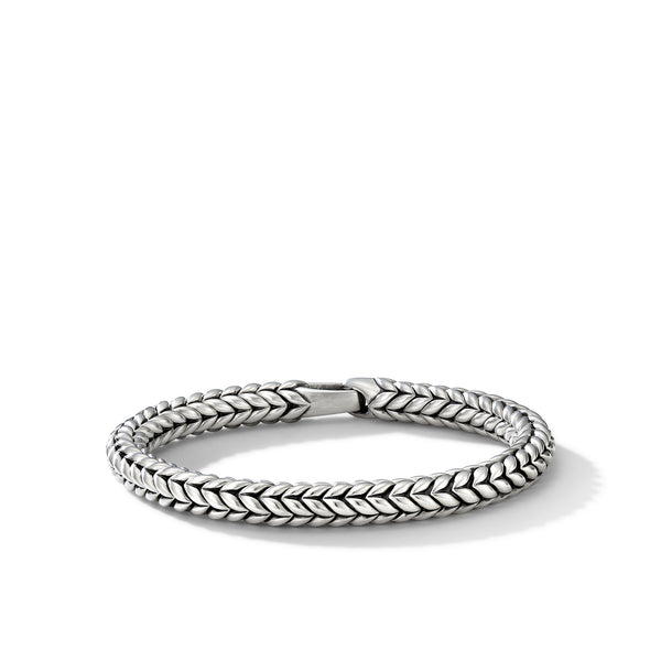 Chevron Bead Bracelet in Sterling Silver