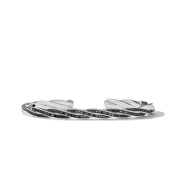 DY HeliosCuff Bracelet in Sterling Silver with Pave© Black Diamonds