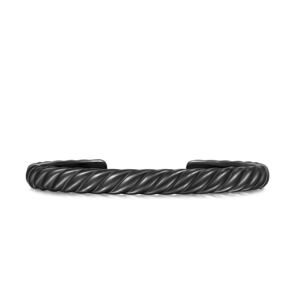Sculpted Cable Cuff Bracelet in Black Titanium, 7mm