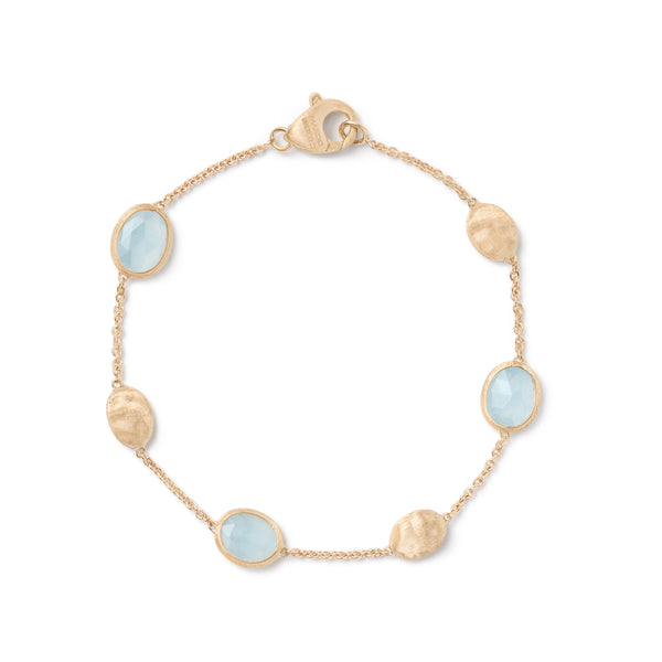 18K Yellow Gold Aquamarine & Gold Bracelet