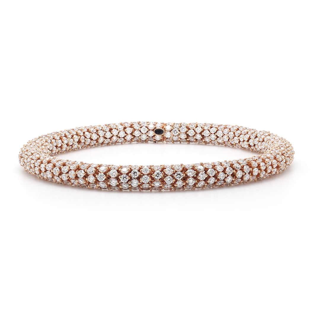 17.46 CTW Lab-Created Diamond Fancy Link Bracelet in 14K Rose Gold