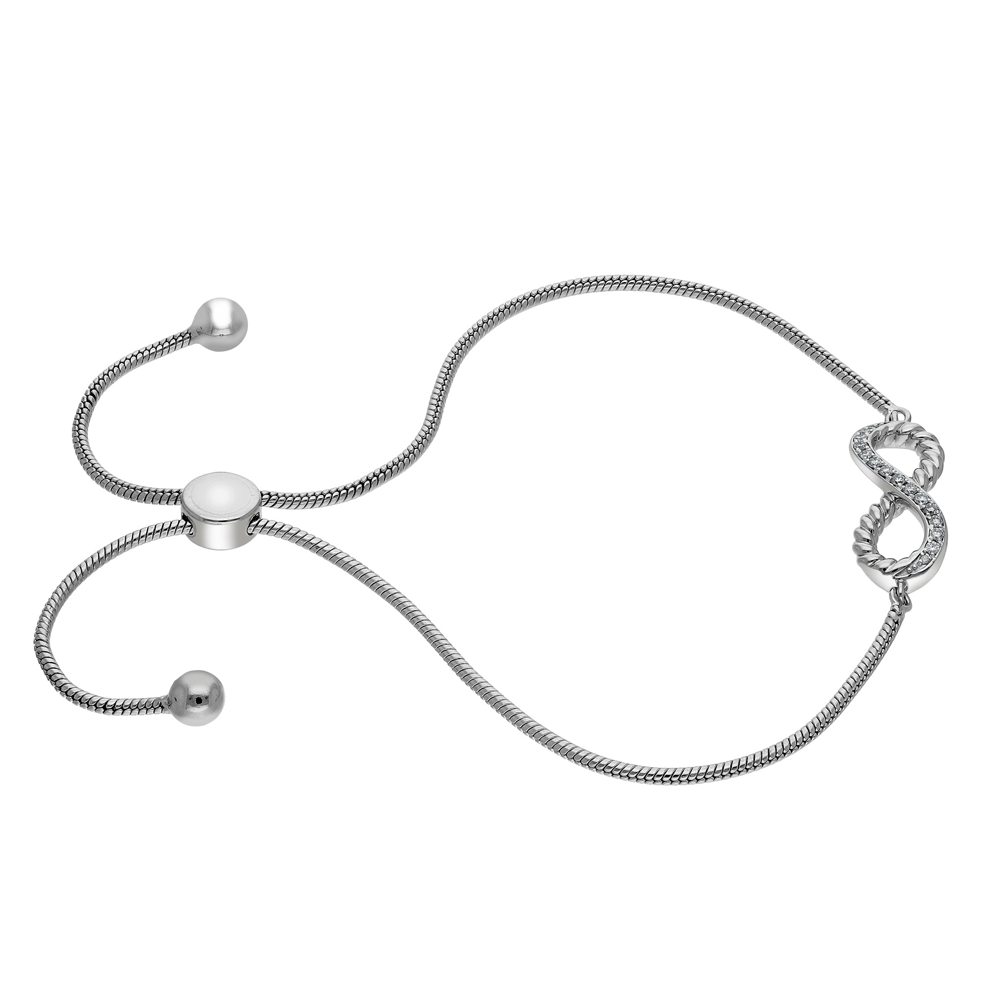 Adjustable Diamond Infinity Silver Bracelet | Little Switzerland