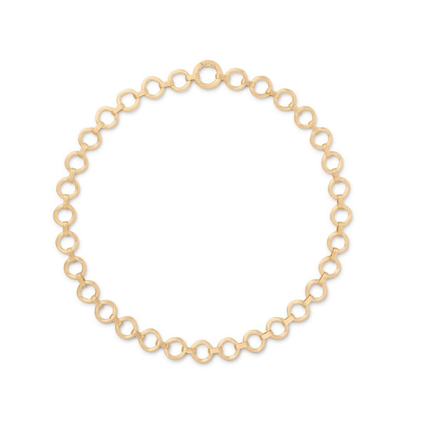 18K Yellow Gold Flat Link Collar Necklace