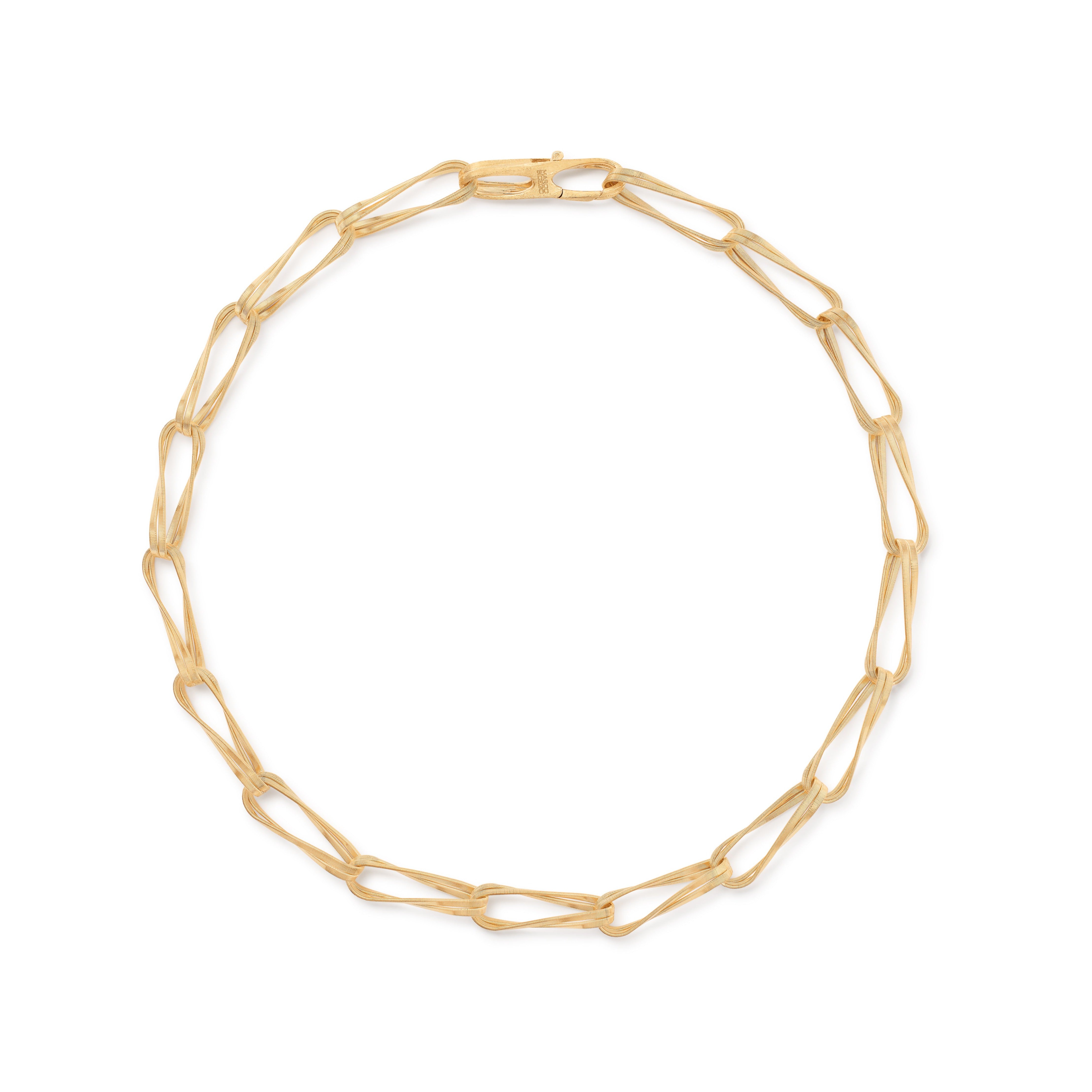 18K Yellow Gold Twisted Double Coil Link Necklace – Little