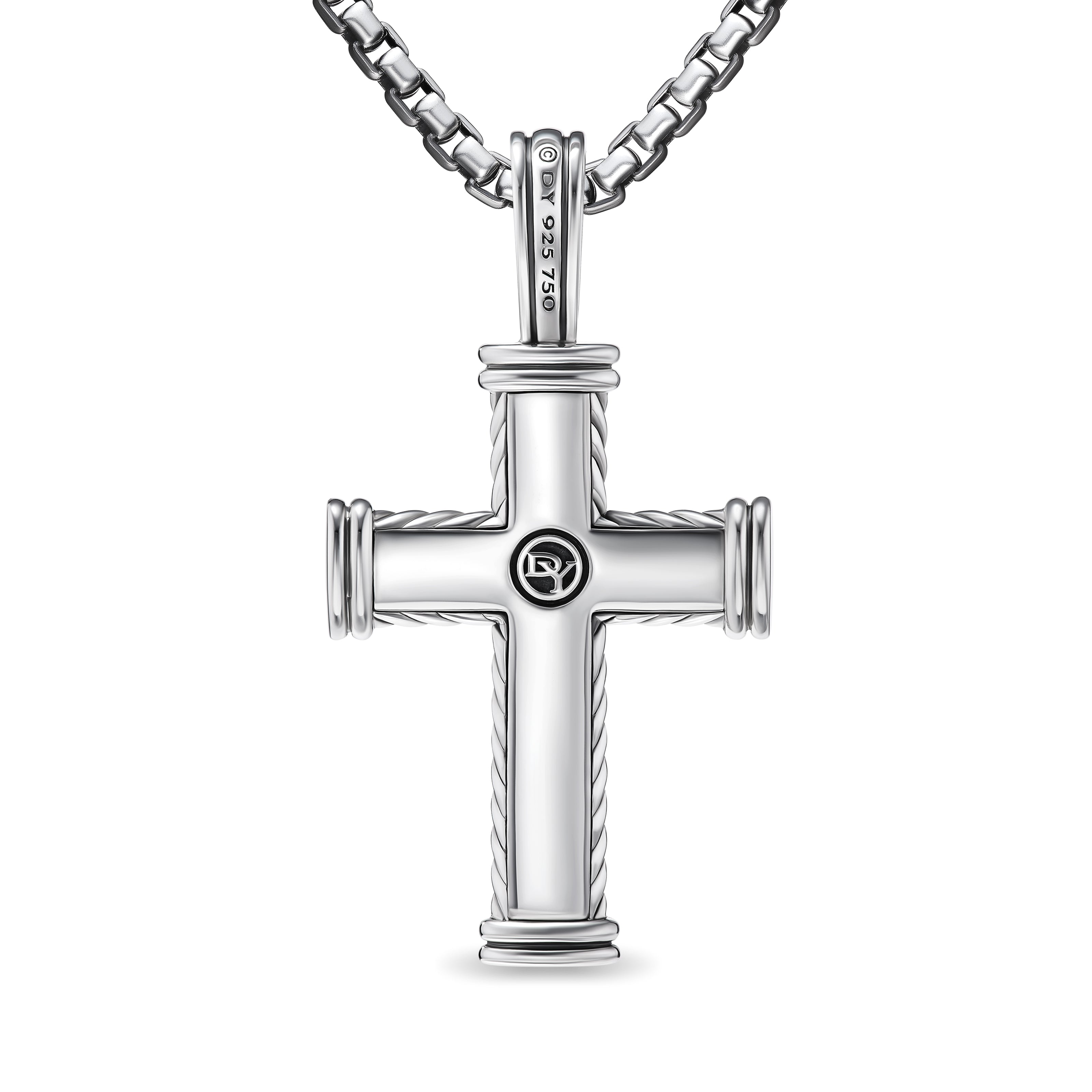 Chevron Cross Pendant in Sterling Silver with 18K Yellow Chevron Cross Pendant in Sterling Silver with 18K Yellow