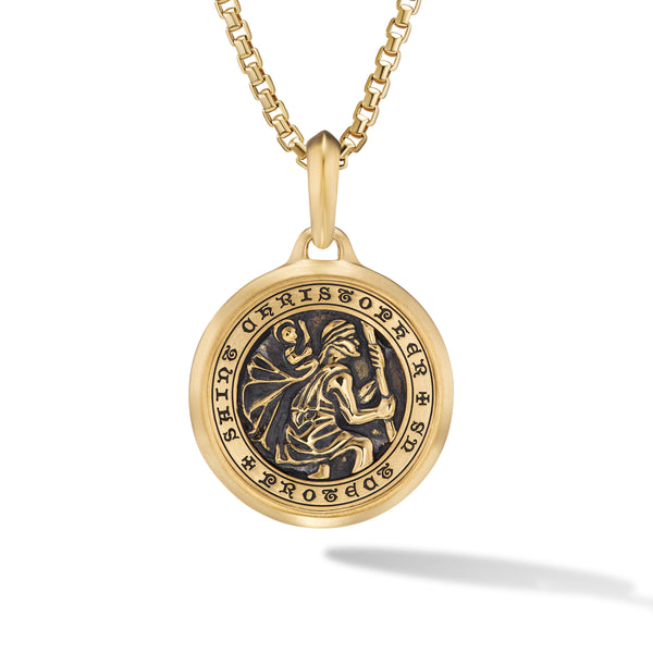 St. Christopher Amulet in 18K Yellow Gold