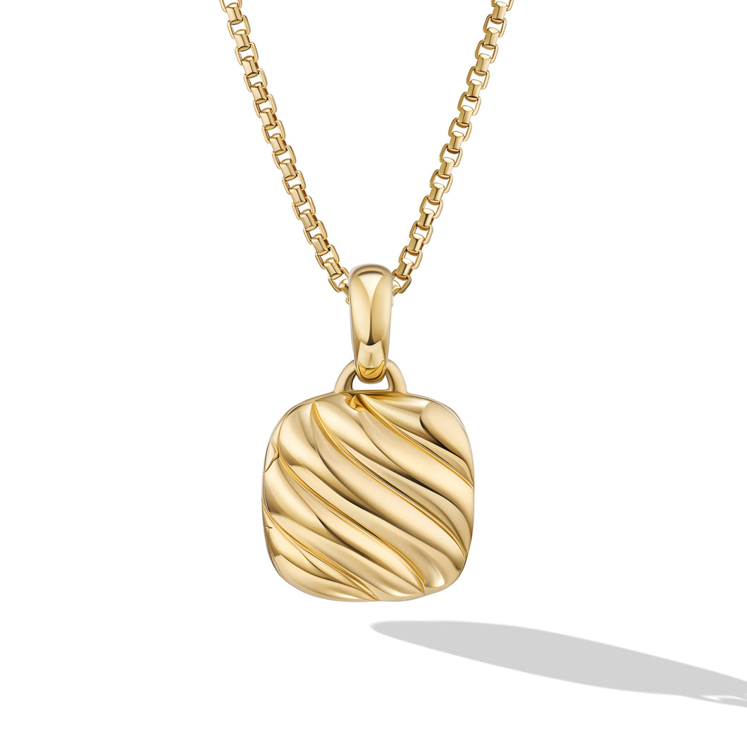 Sculpted Cable Square Locket in 18K Yellow Gold, 22.5mm
