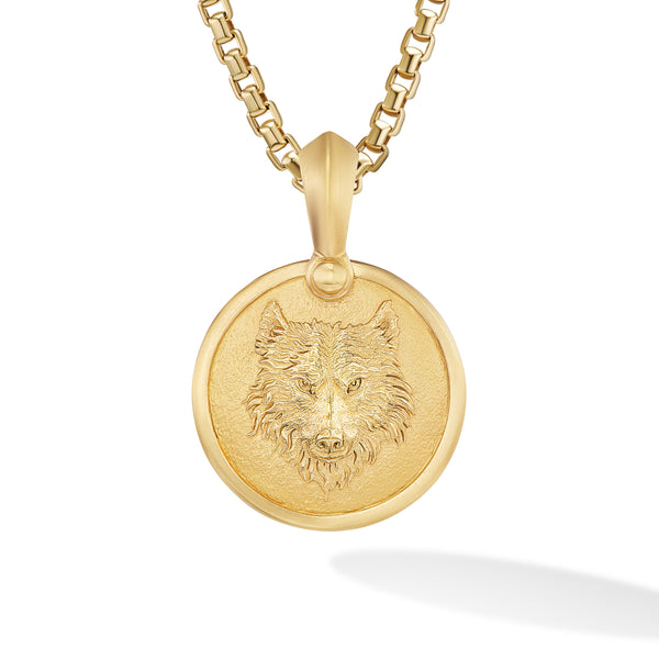 Petrvs® Wolf Amulet in 18K Yellow Gold, 30.6mm