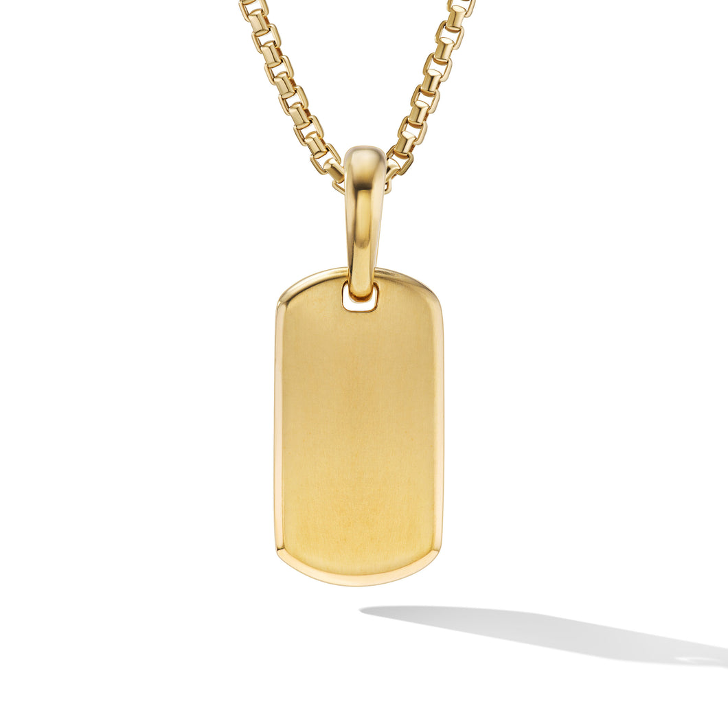 Chevron Tag in 18K Yellow Gold, 21mm