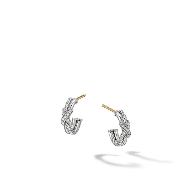 Petite X Mini Hoop Earrings with Pave© Diamonds