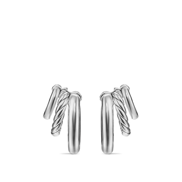 DY Mercer® Three Row Hoop Earrings in Sterling Silver, 21mm