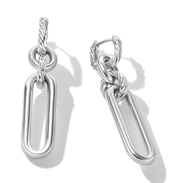 Lexington Double Link Drop Earrings in Sterling Silver, 53.5mm