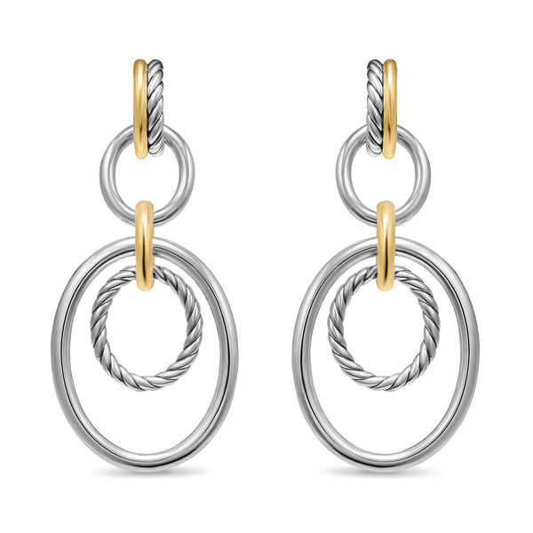 DY Mercer Mobile Drop Earrings in Sterling Silver with 18K Yellow Gold, 65.7mm