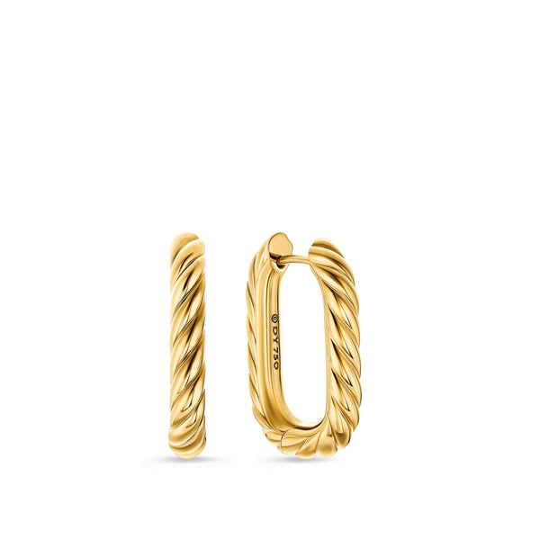 DY Madison Cable Hoop Earrings in 18K Yellow Gold, 24.3mm