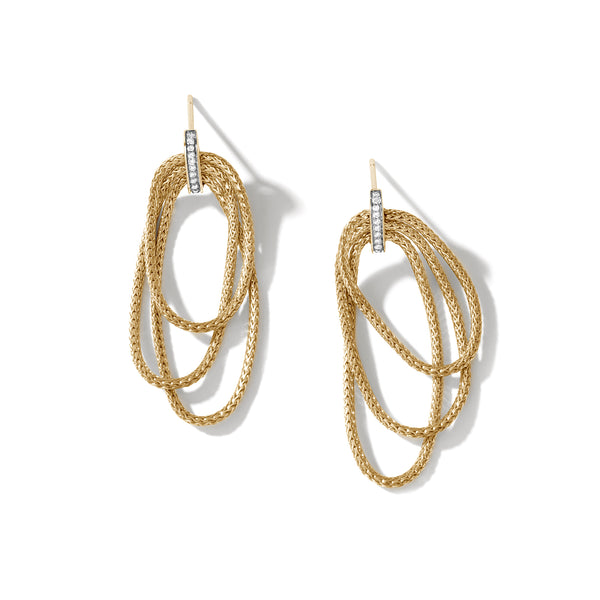 Classic Chain Link Pave Drop Earring