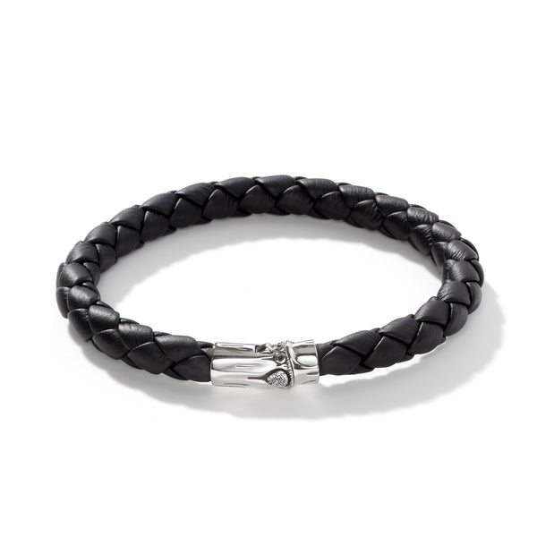Leather Bamboo Station Bracelet